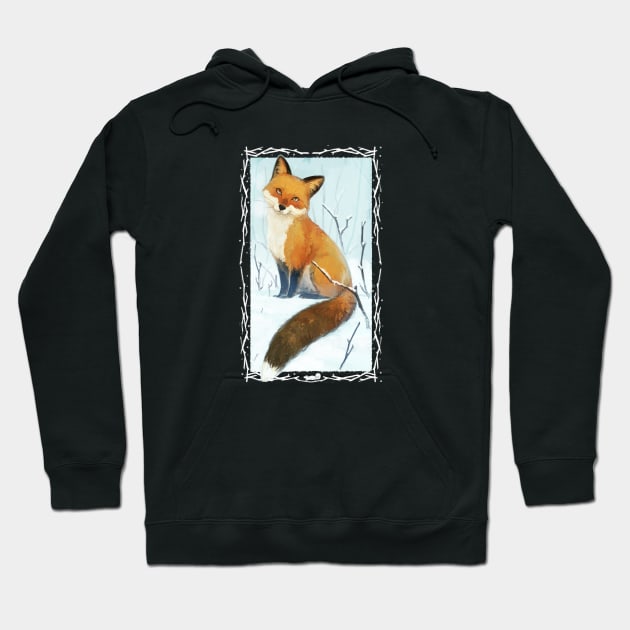 Red fox in the snow Hoodie by You Miichi